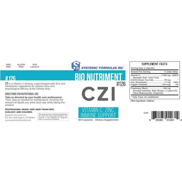 Systemic Formulas: #126 - CZI - Vitamin C, Zinc, & Immune Support