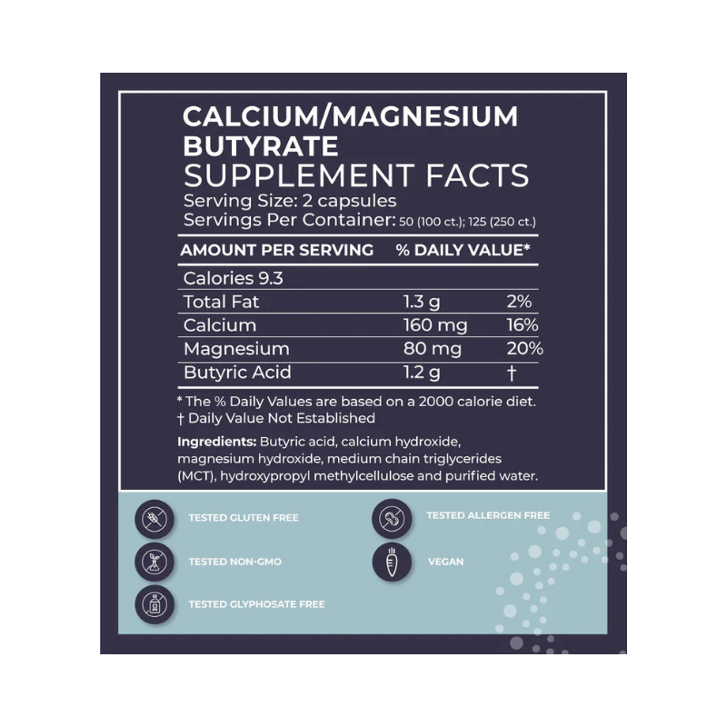 BodyBio - Butyrate (Calcium/Magnesium) - 100 capsules (600mg)