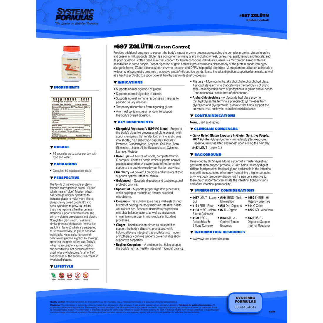 Systemic Formulas: #697 - ZGLUTN - GLUTEN CONTROL