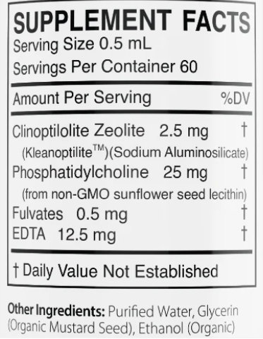 CytoDetox+ (CytoDetoxPlus) Zeolites Clinoptilolite with EDTA 1oz tincture