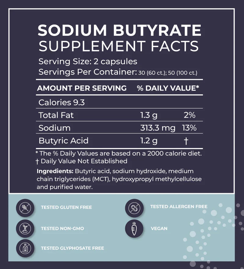 BodyBio - Sodium Butyrate - 60 capsules
