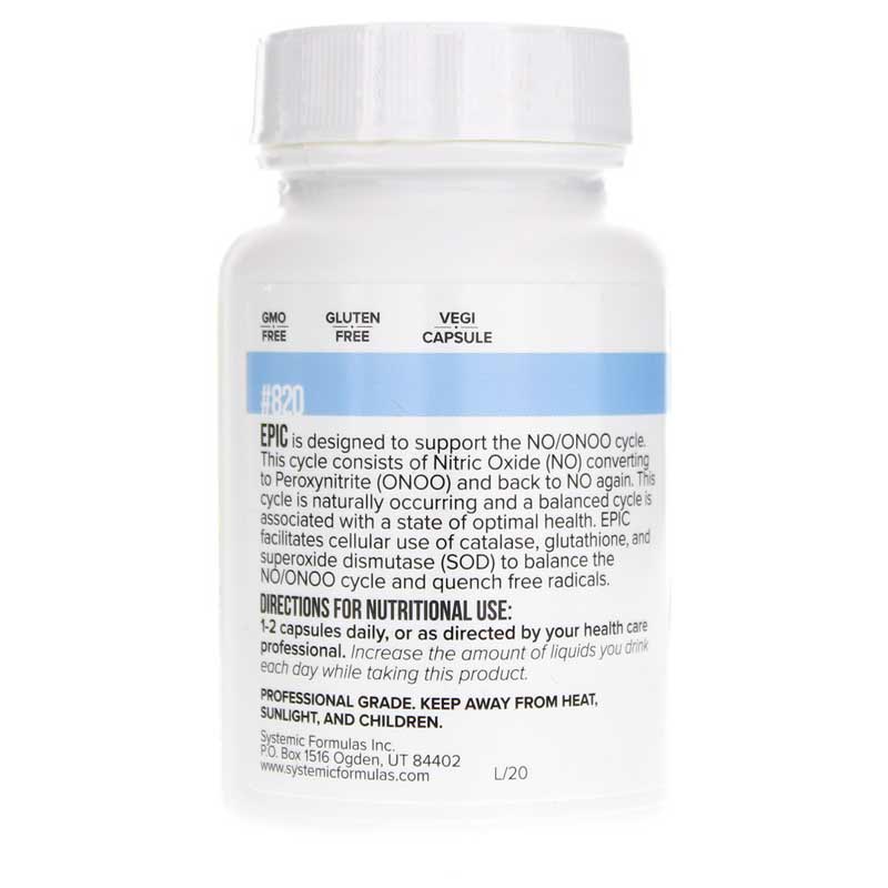 Systemic Formulas: #820 - EPIC - METABOLIC NO/ONOO MICRO ANTIOXIDANT