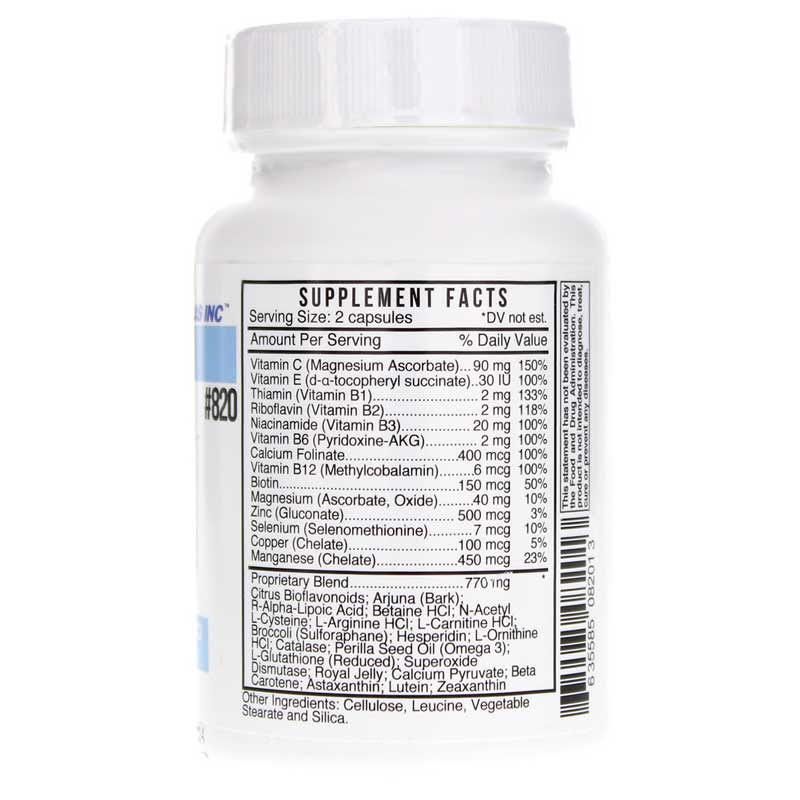 Systemic Formulas: #820 - EPIC - METABOLIC NO/ONOO MICRO ANTIOXIDANT